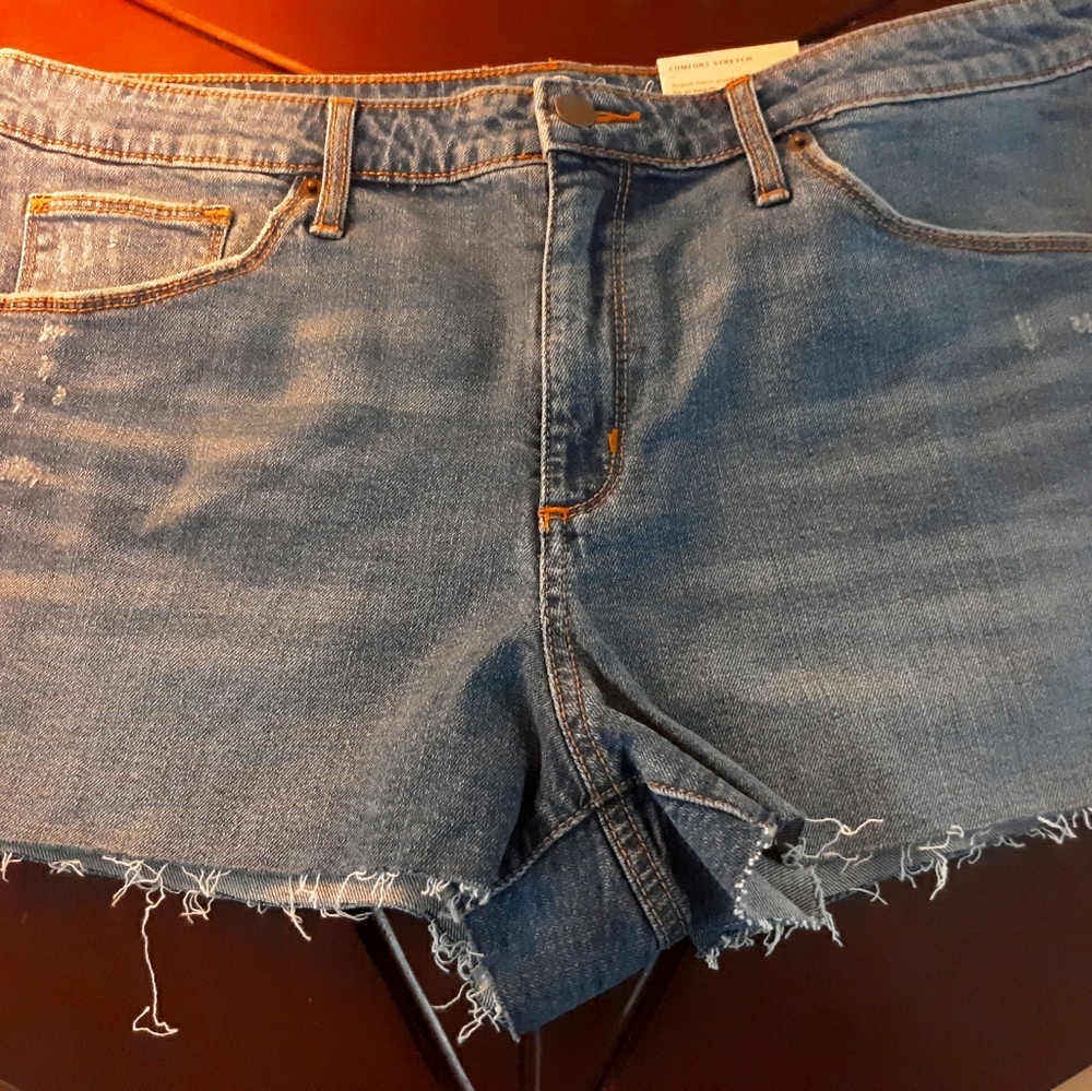 Hi Rise Shorty Shorts Denim